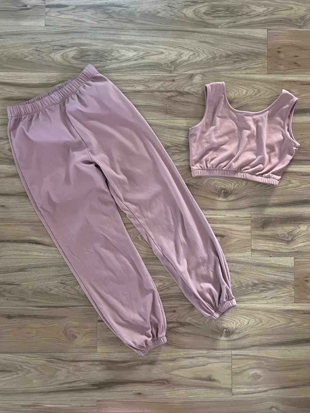 Women's Dusty Rose Lounge Joggers & Crop Tank Set